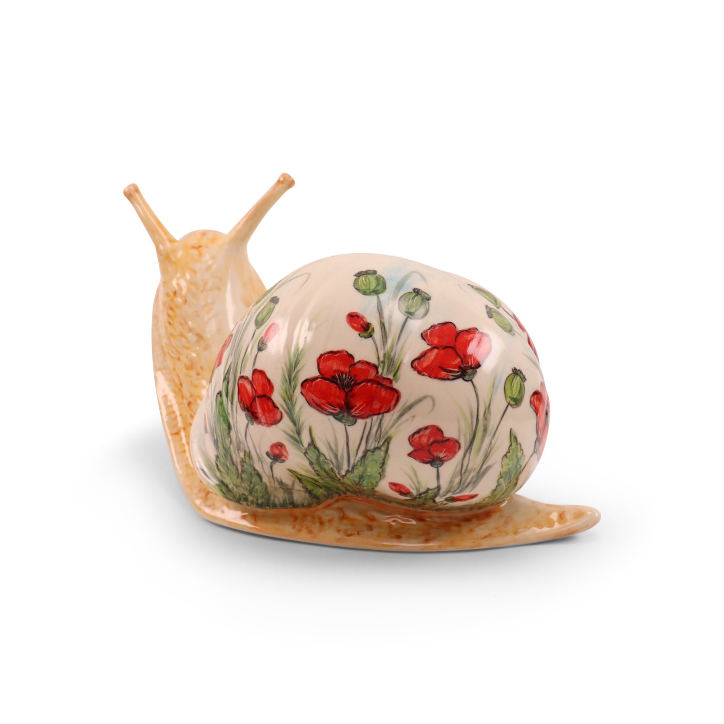 12"x8" Large Snail Figurine. Pattern: All About Poppy