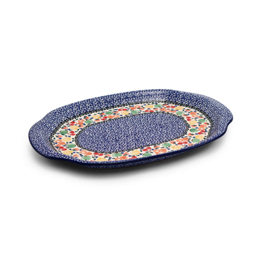 15.5"x11" Oval Platter.Pattern: Fruit Spread