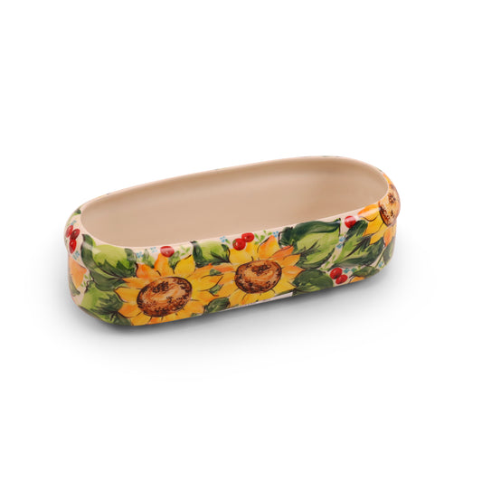 9"x4"x3" Flowerpot Cover. Pattern: Sunflower Power