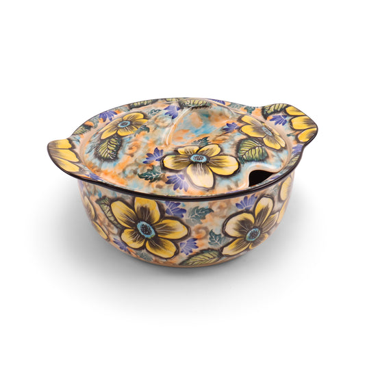 9.5"x4" Tureen with Handles LE.Pattern: Citronelle