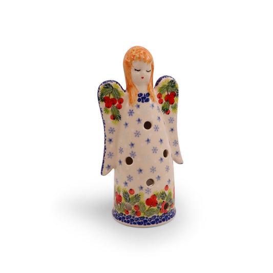 8"x4" Angel Luminary, Pattern: Berry Wreath