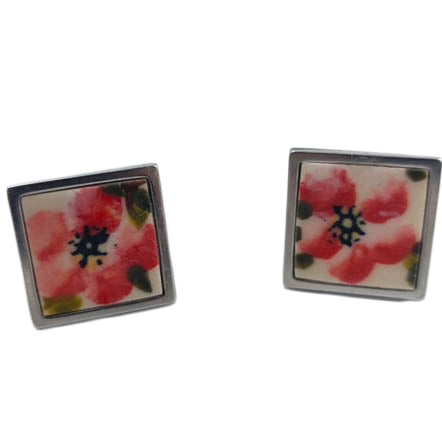 14mm Square Cufflinks. Pattern: A25