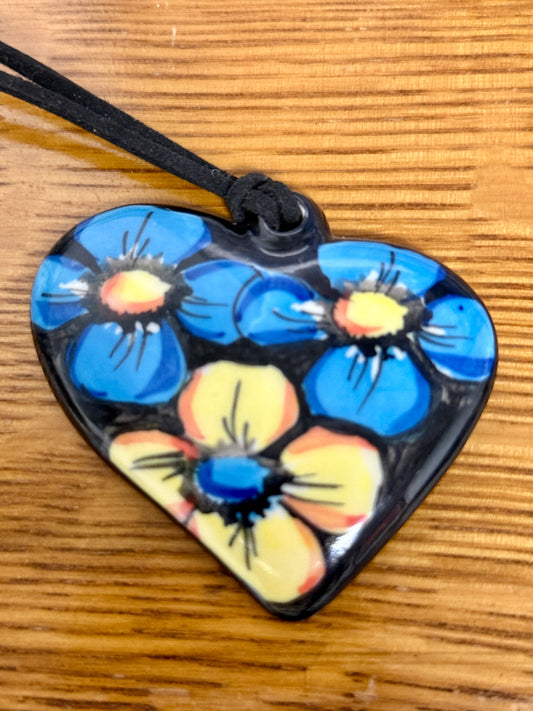 2"x2" Heart Pendant Pre-Order. Pattern: Ukraine