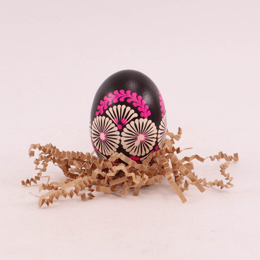 2"x2.5" Hand Painted Egg. Pattern: Pink