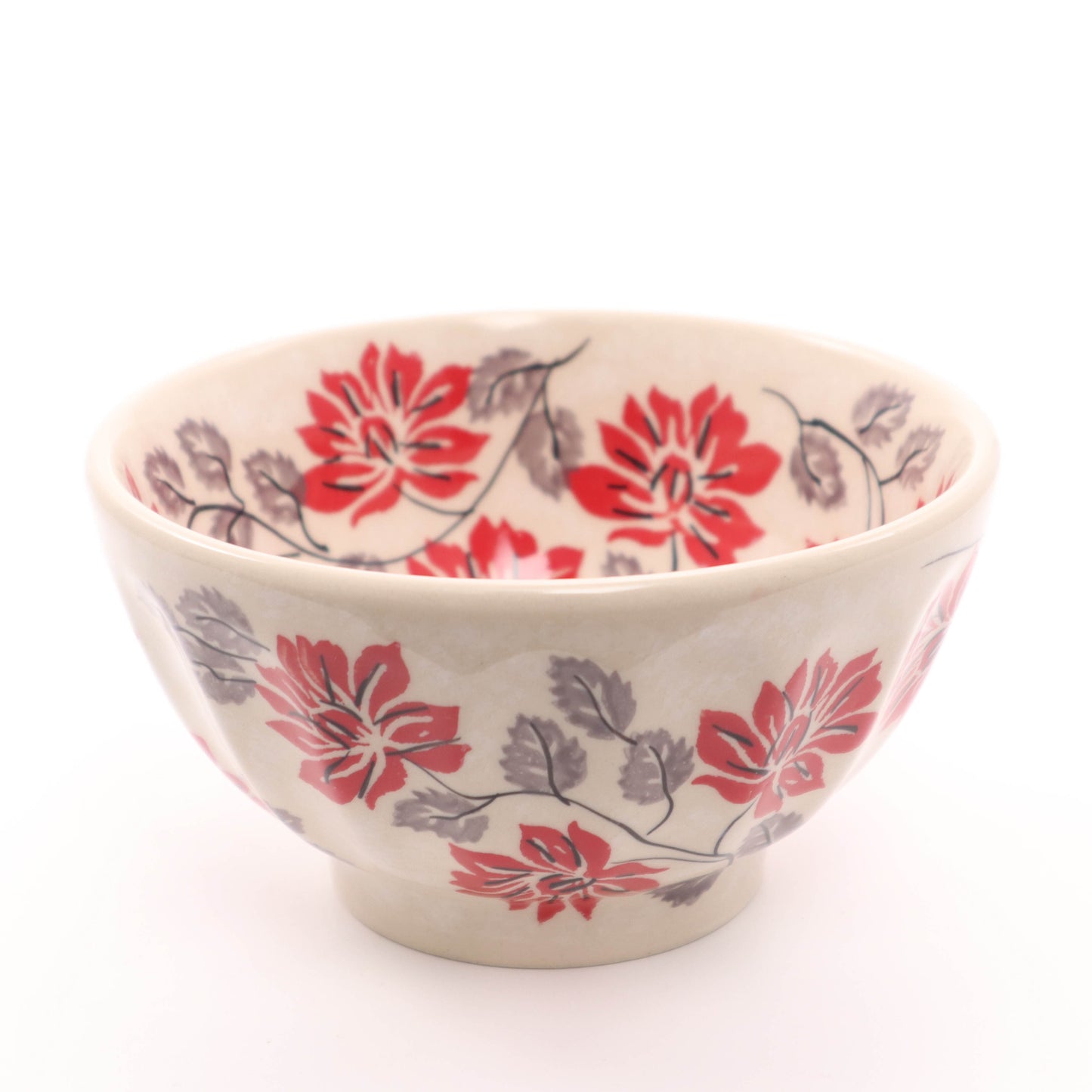 5" Fluted Bowl.  Pattern: Modern Red