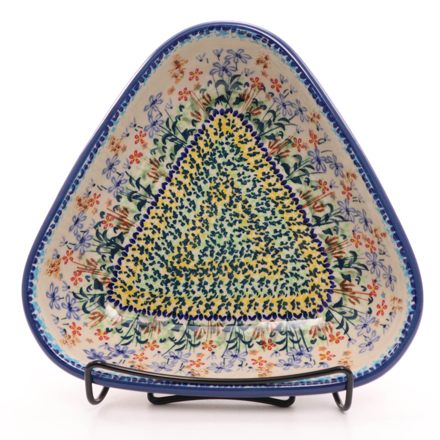 8" Triangle Dish.  Pattern: Floral Harvest