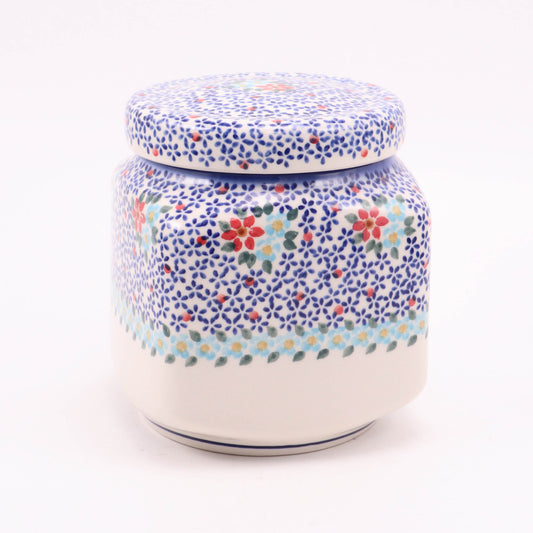 1.5L Large Square Canister. Pattern: Dainty Petals