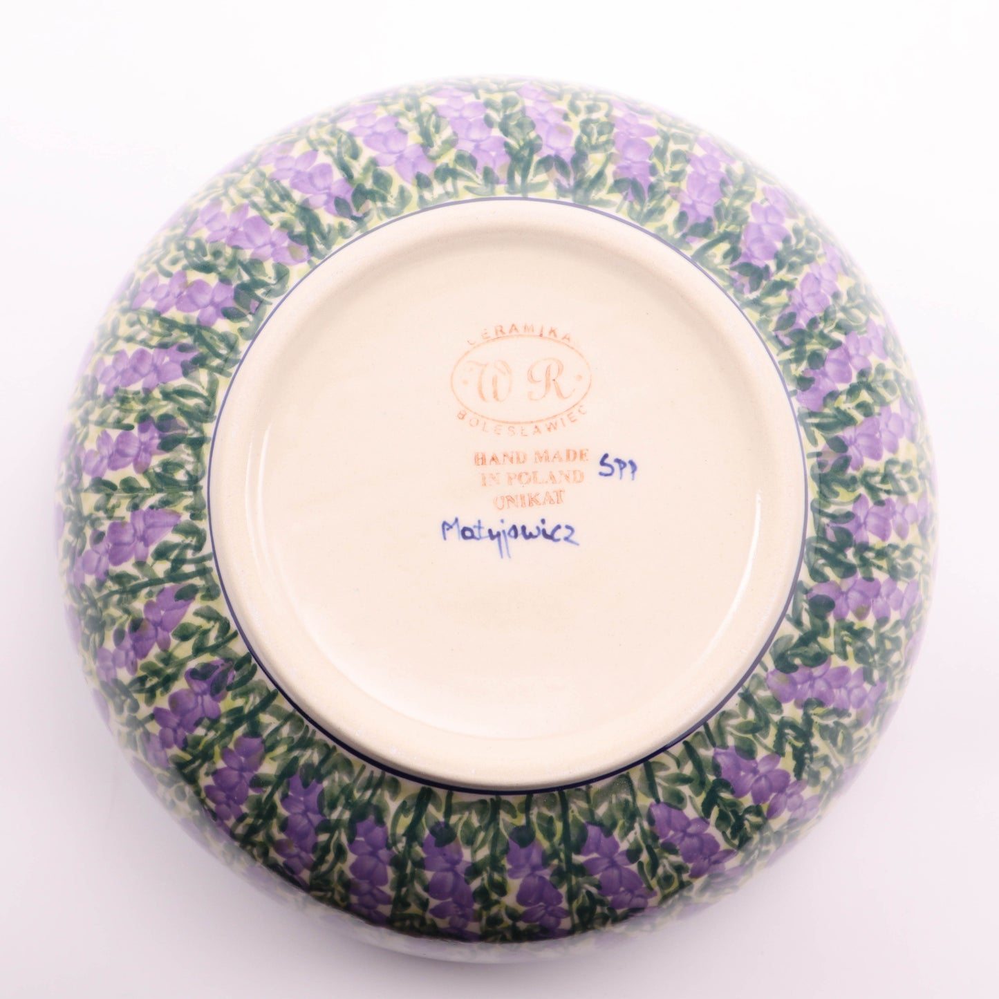 9"x4.5" Bowl. Pattern: Lavender Dreams