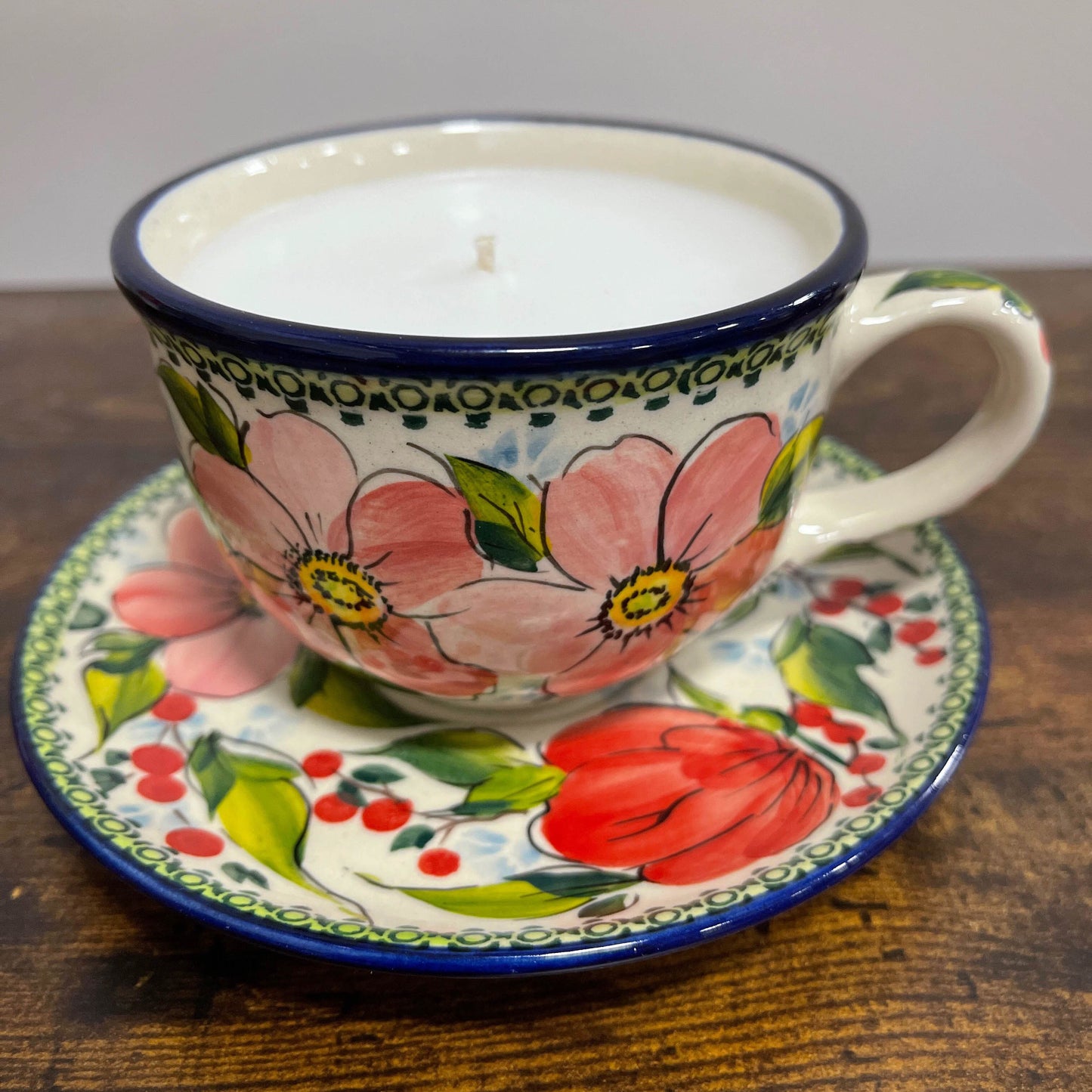 Candle in Cup with Saucer