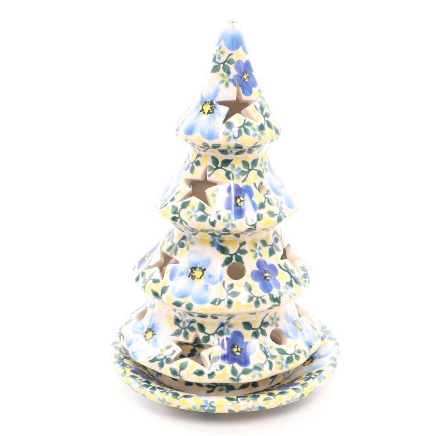 7.5"x5.5" Christmas Tree Tealight Figurine on Plate. Pattern:  U41B