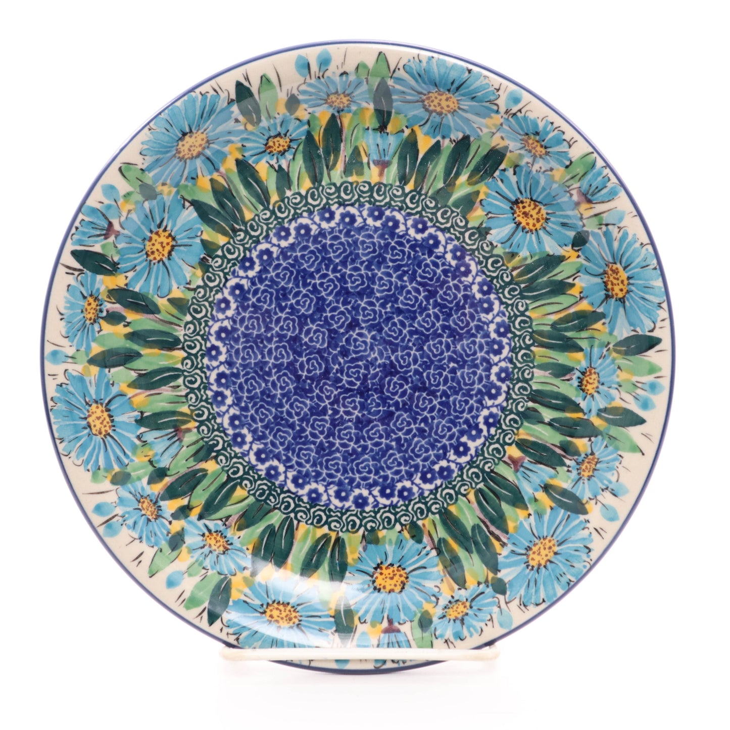 8" Round Plate.  Pattern: Blue Aster