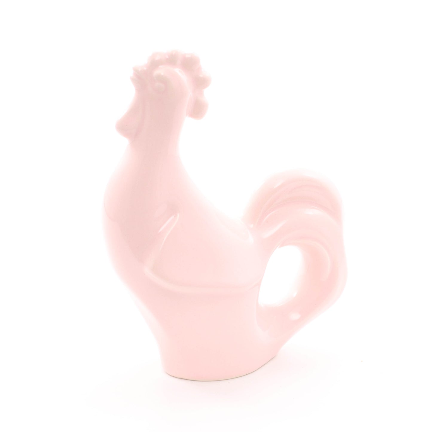 2"x4"x7" Rooster Figurine. Pattern: Pink