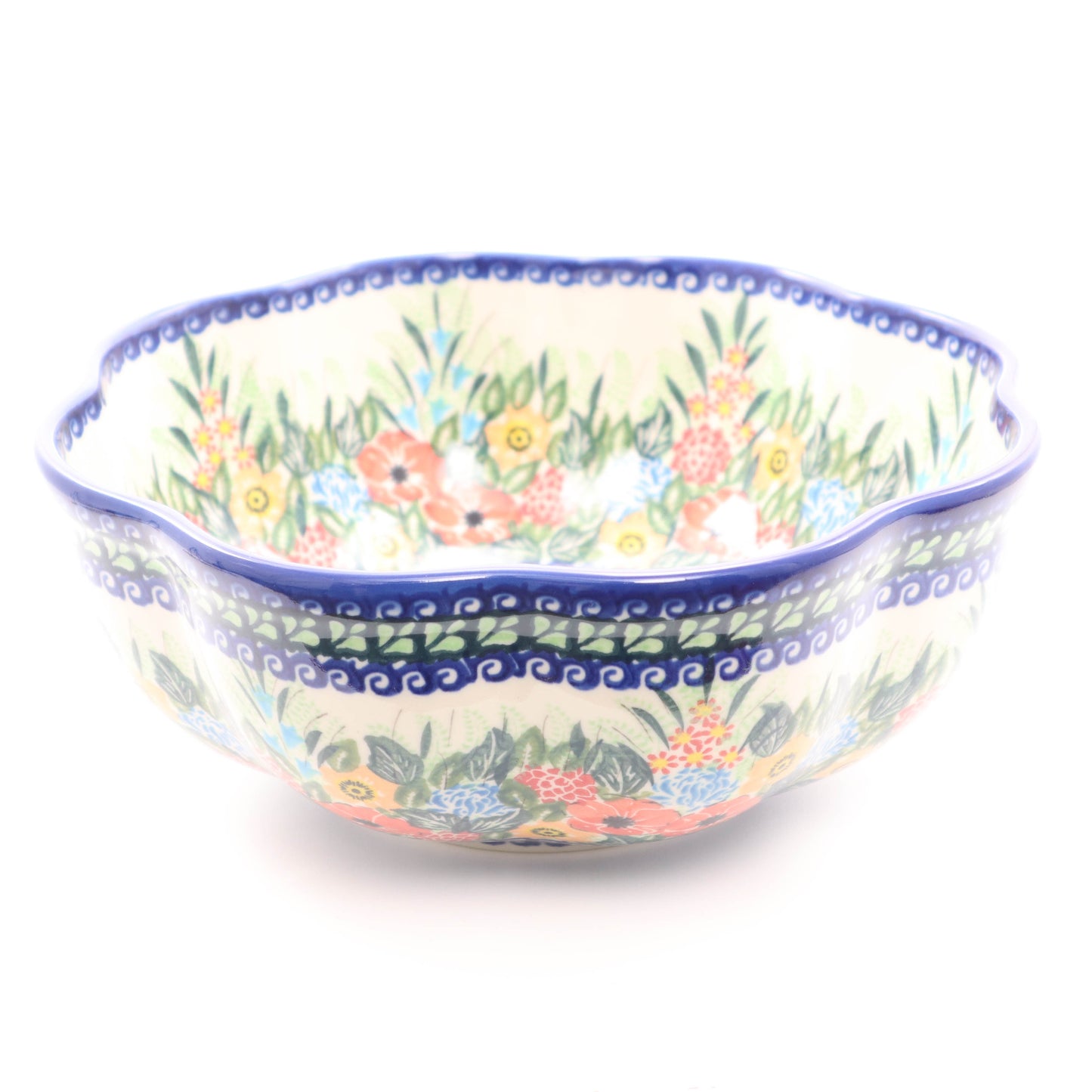 10"x4" Large Waved Bowl. Pattern: Summer's Folly