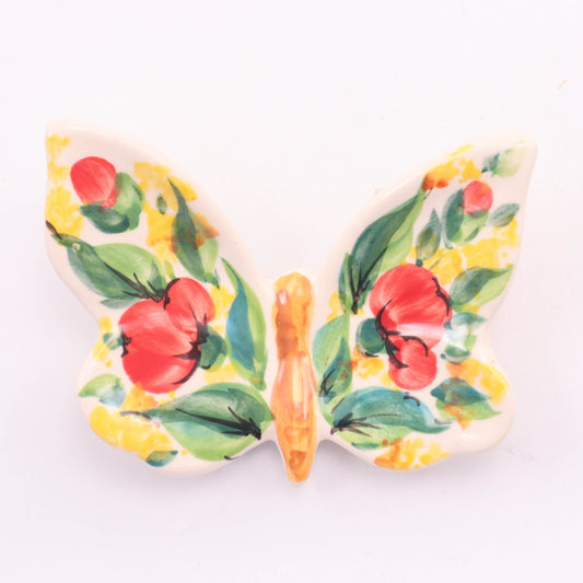 4"x4" Butterfly Figurine .Pattern: Poppies Galore