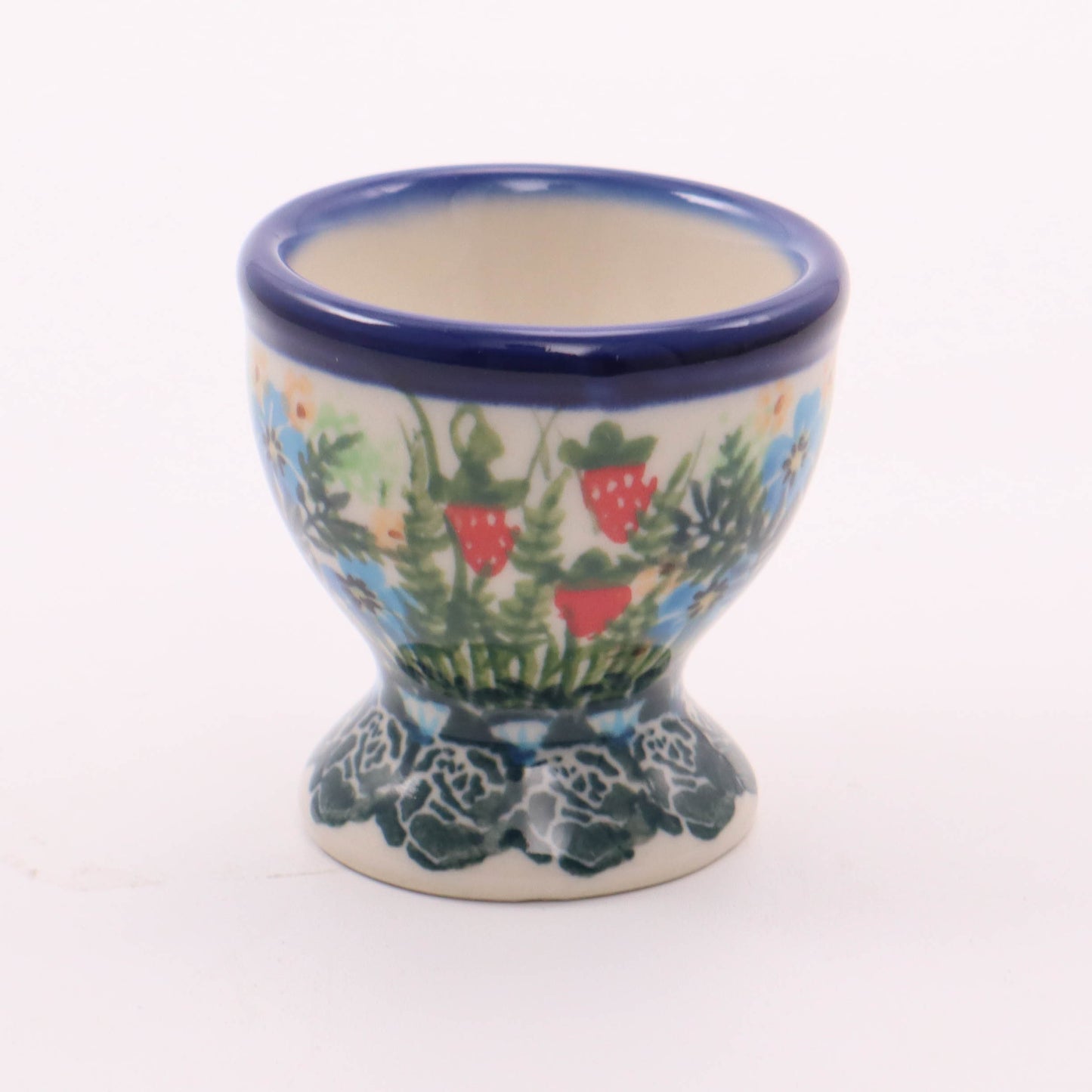 1.5"x2" Egg Cup. Pattern: Strawberry Fields