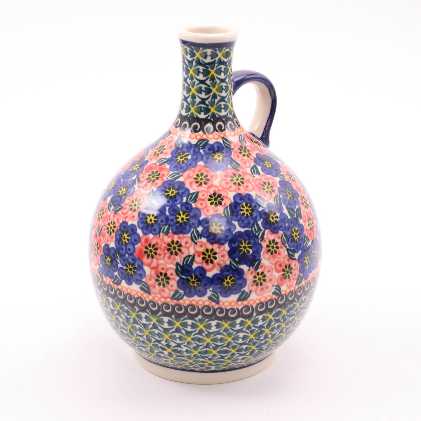 1.2L Round Jug. Pattern: Red and Blue