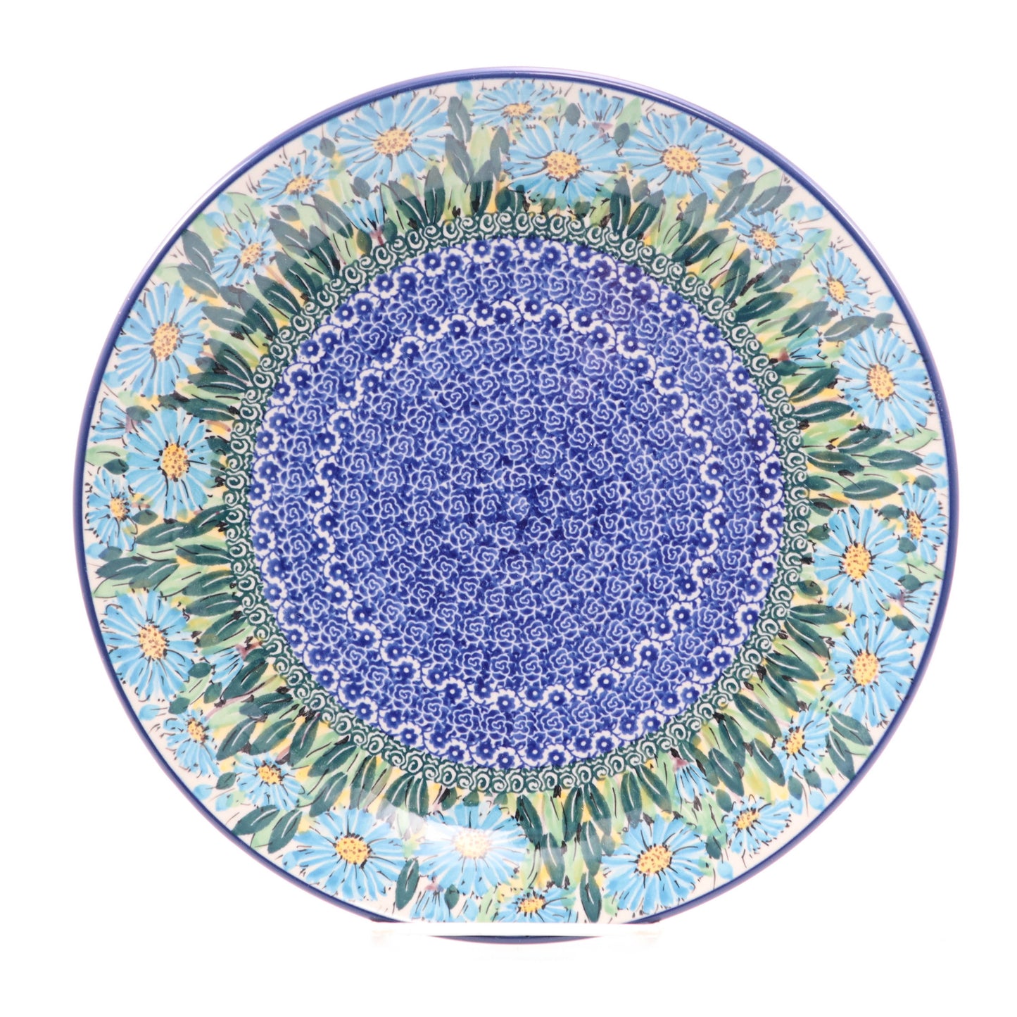10.5" Round Plate.  Pattern: Blue Aster