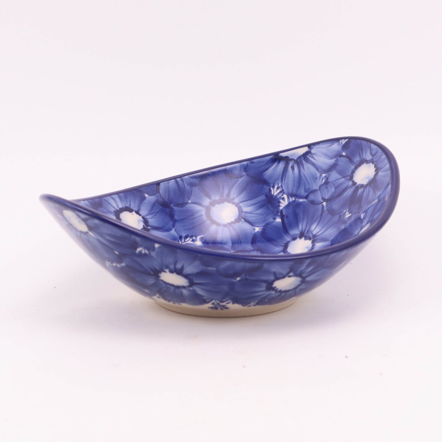 8.5"x6.5" Oblong Bowl. Pattern: Sapphire Bouquet