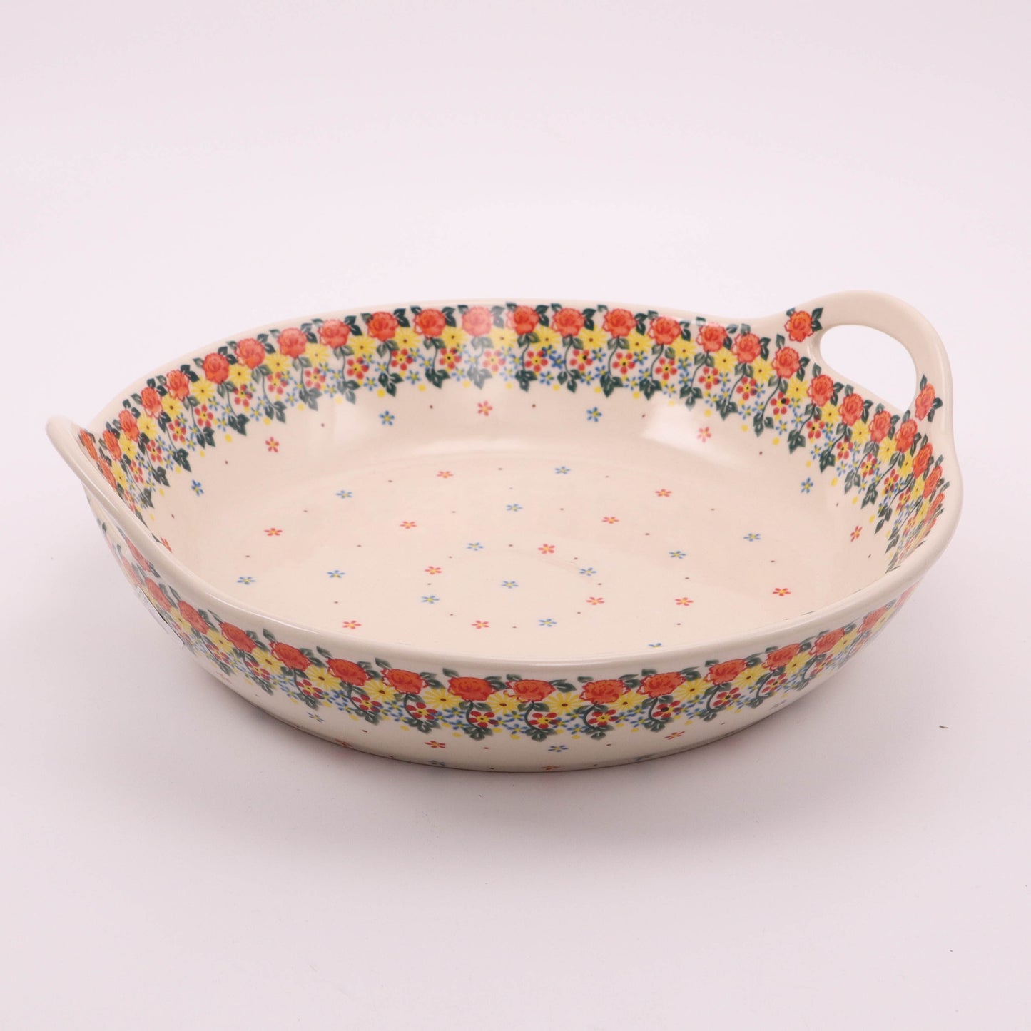 13" Round Bowl with Handles. Pattern: B126