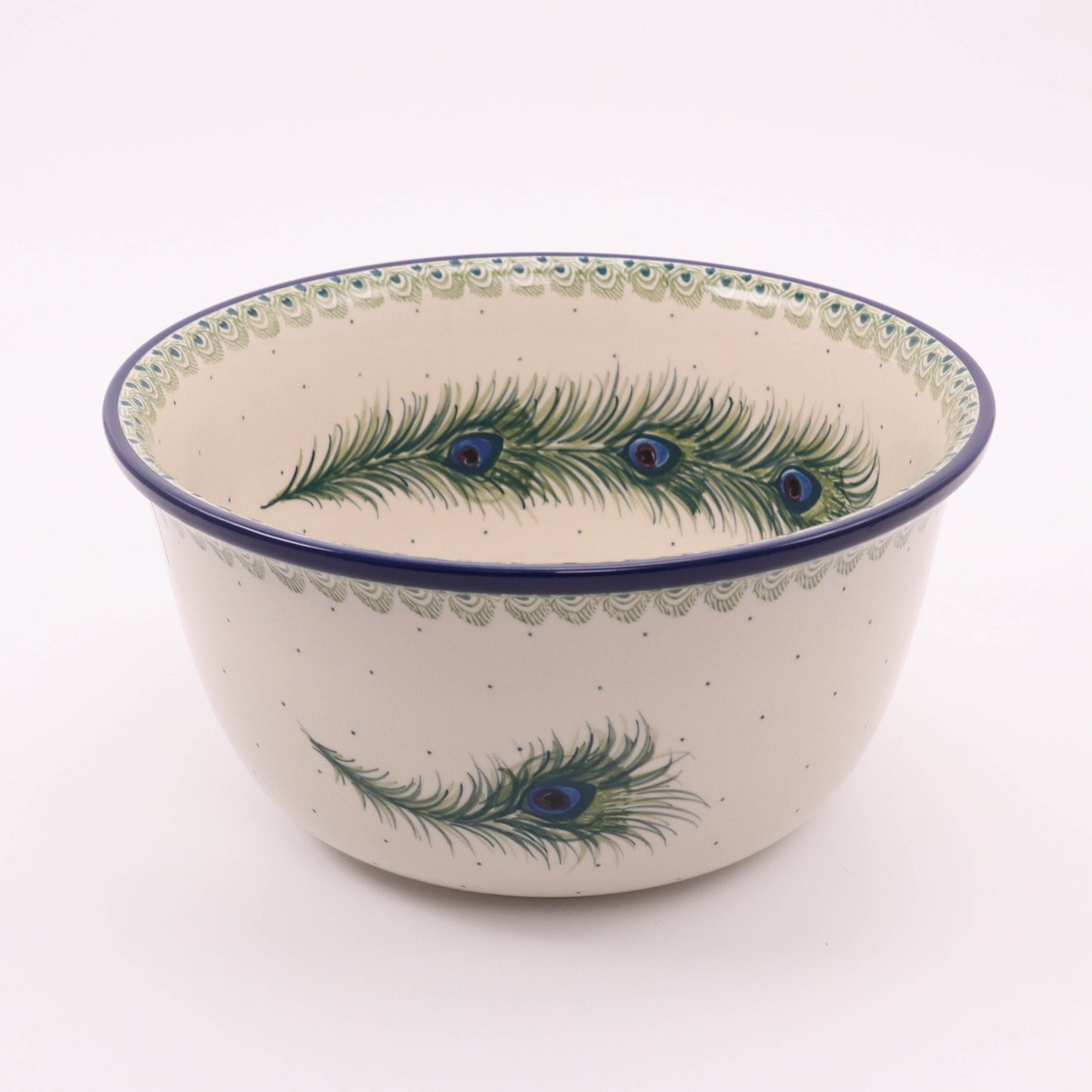 10.5"x5" Bowl. Pattern: Peacock Feathers