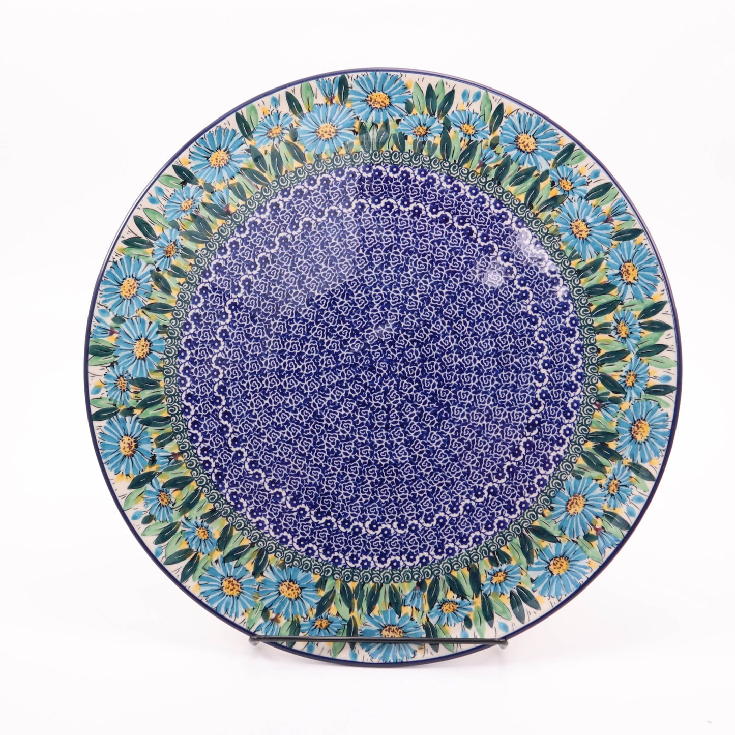 13" Pizza Plate. Pattern: Blue Aster