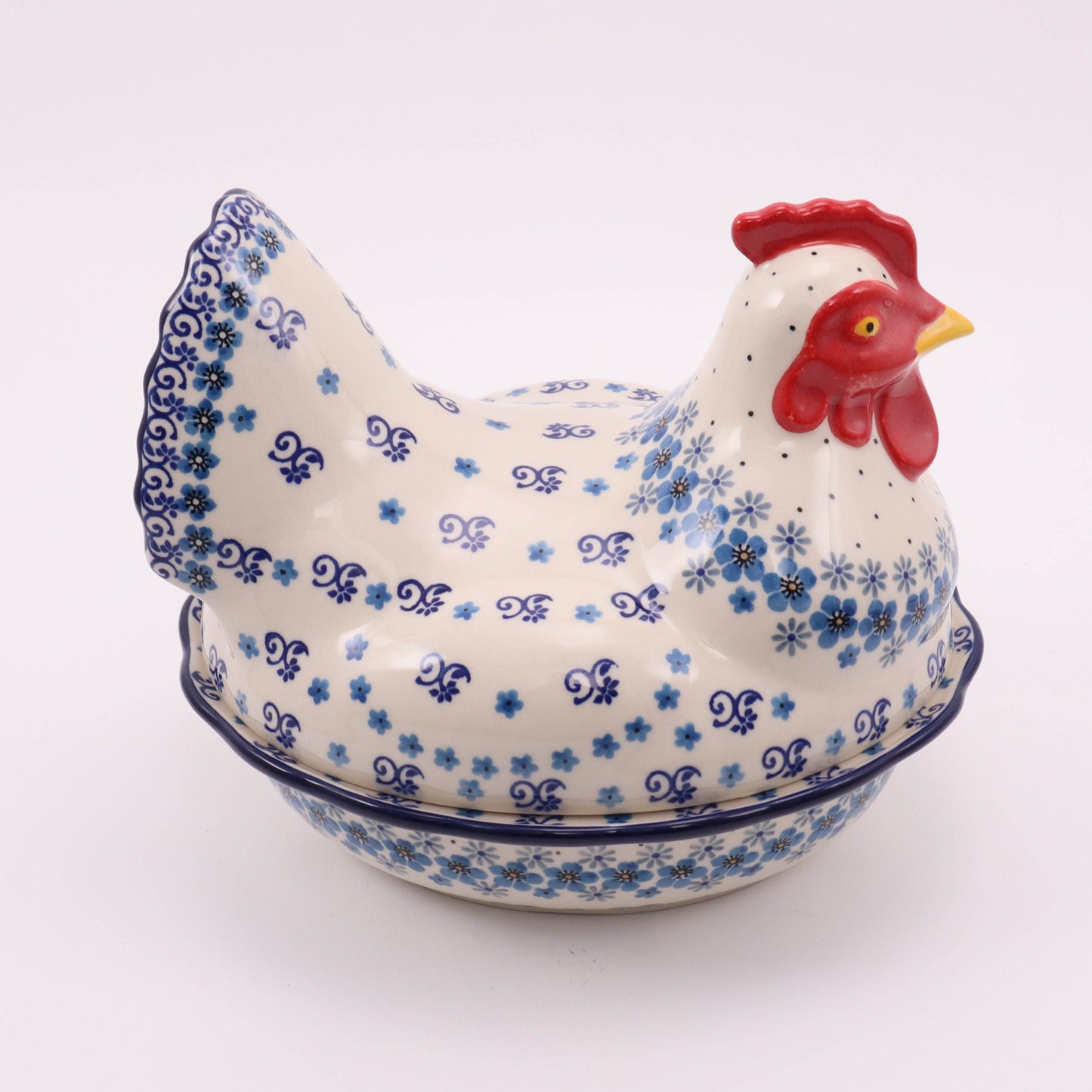 9"x8"x8" Hen Container. Pattern: Country Charm