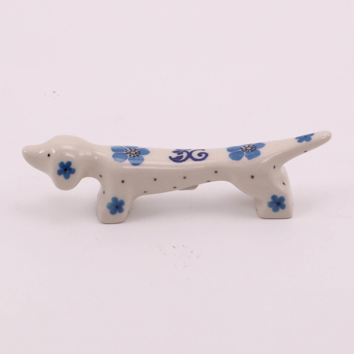 4.5" Long Dog Utensil Stand. Pattern: Country Charm