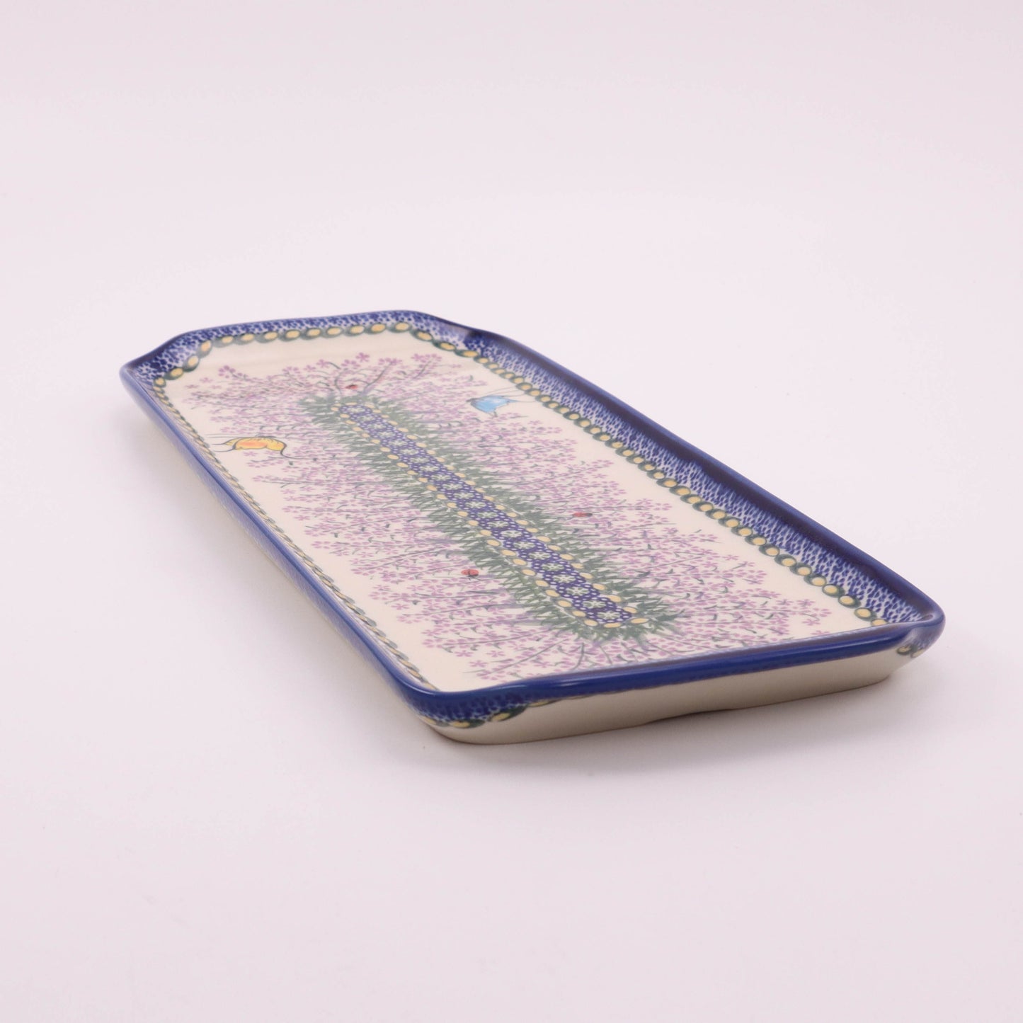 16"x6.5" Rectangular Serving Tray. Pattern: Lavender Fields
