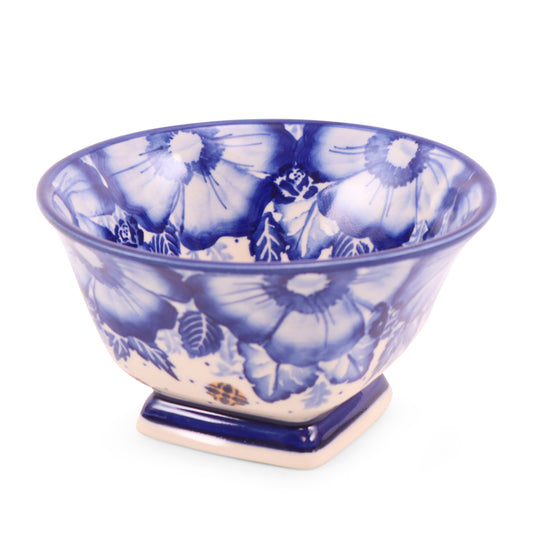5.5" Pedestal Bowl. Pattern: Blue Moon Orange