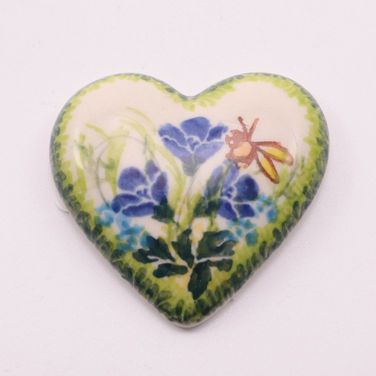 2.5" Heart Magnet. Pattern: Blue Nectar