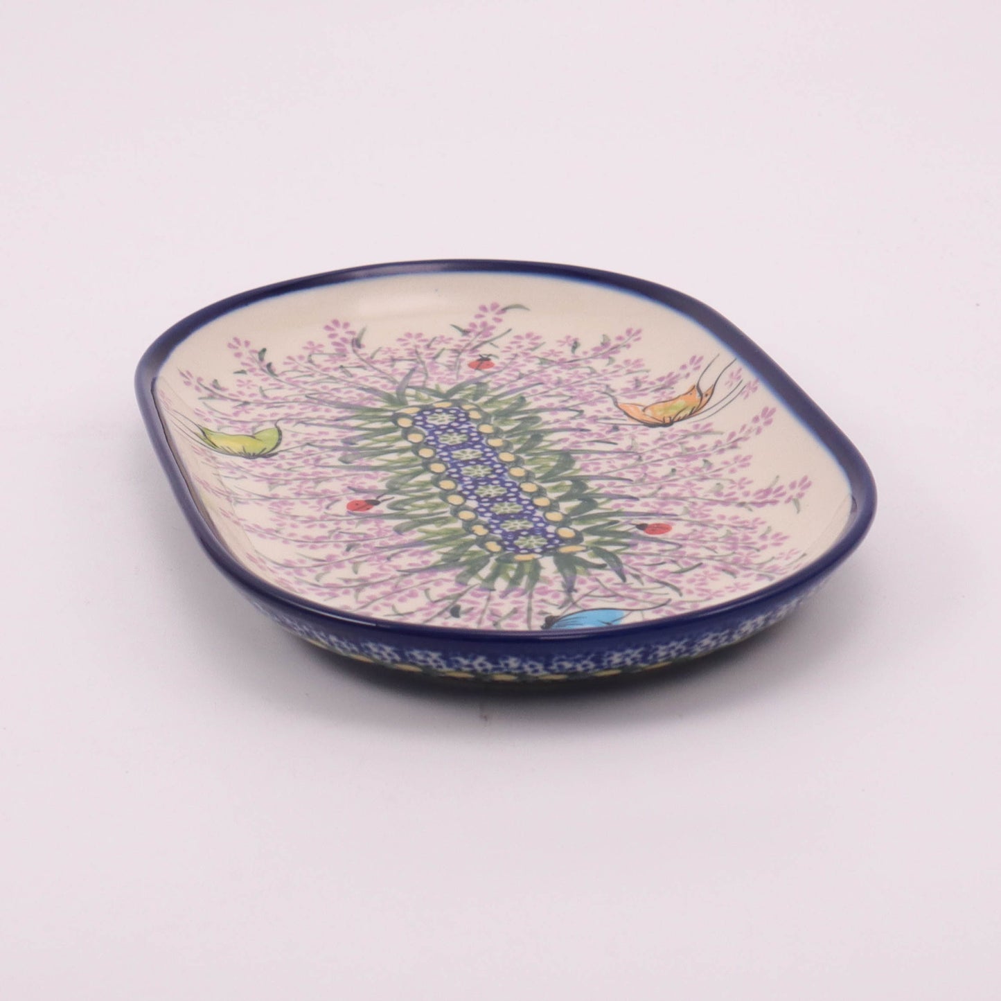 9"x5.5" Oval Platter. Pattern: Lavender Fields