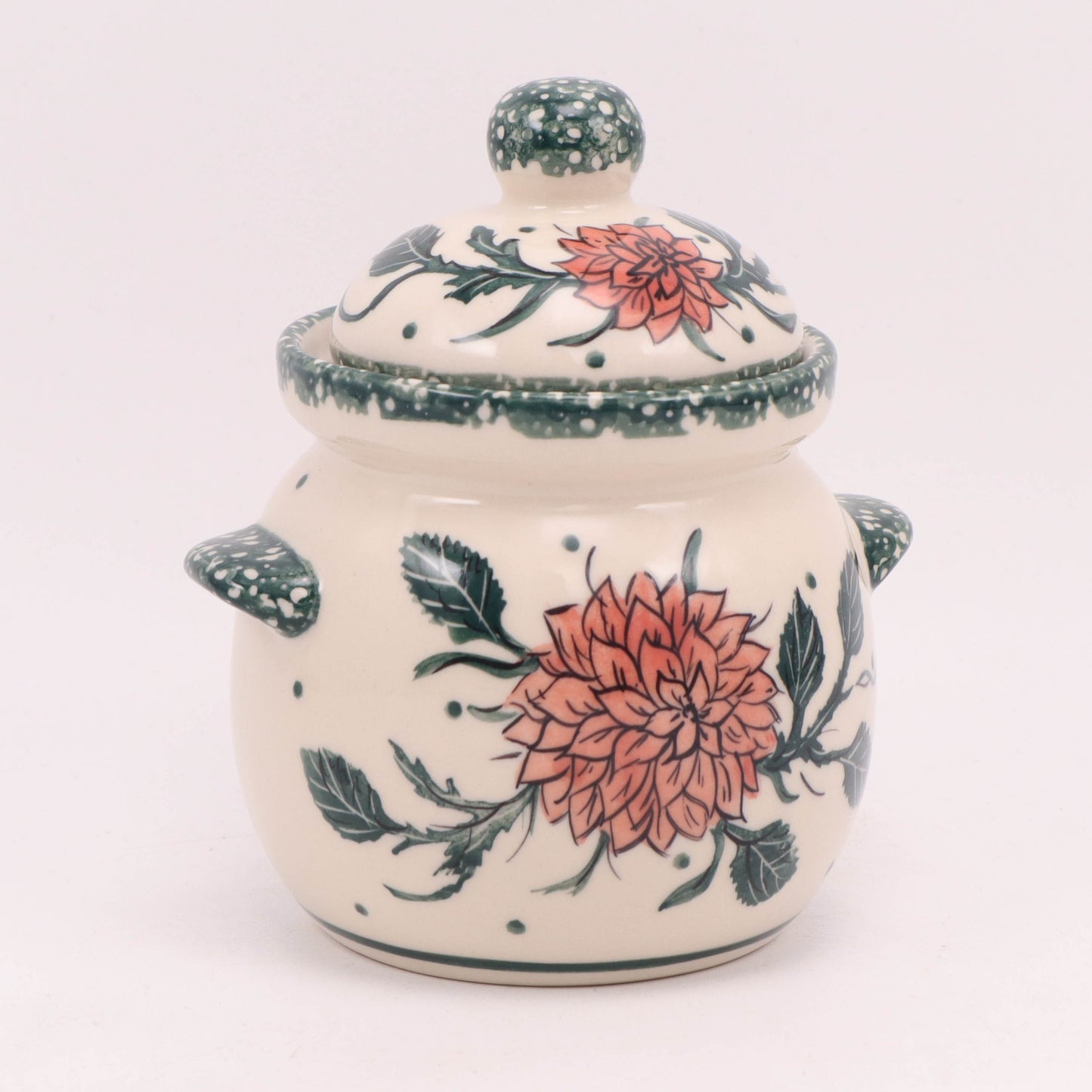 0.4L Canister with Lid. Pattern: Red Dahlia