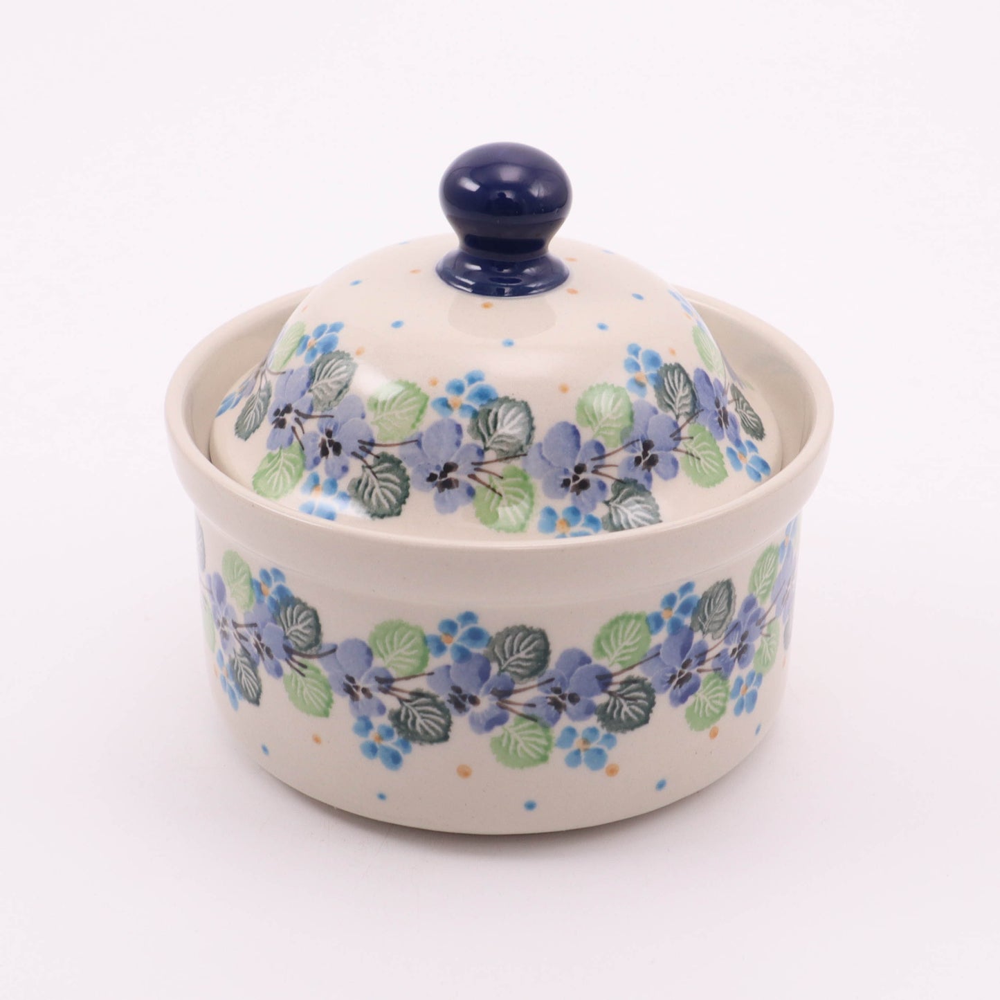 4"x5" Round Covered Dish. Pattern: Classic Blooms