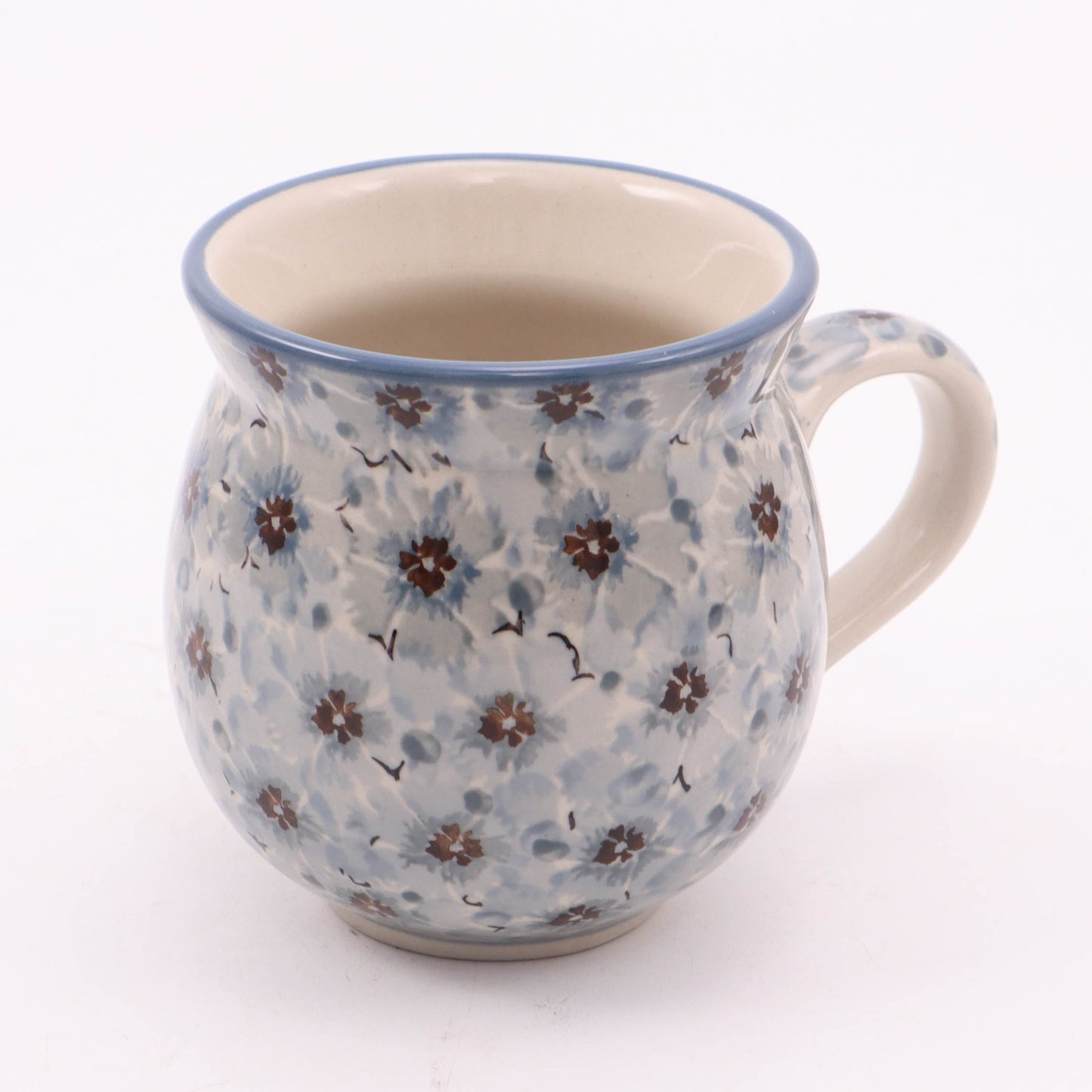 12oz Belly Mug. Pattern: Midnight Chicory