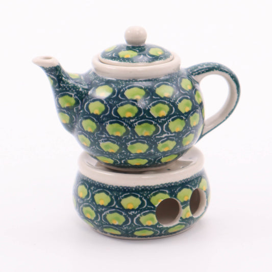 4" Mini Teapot and Warmer .Pattern: Limelight