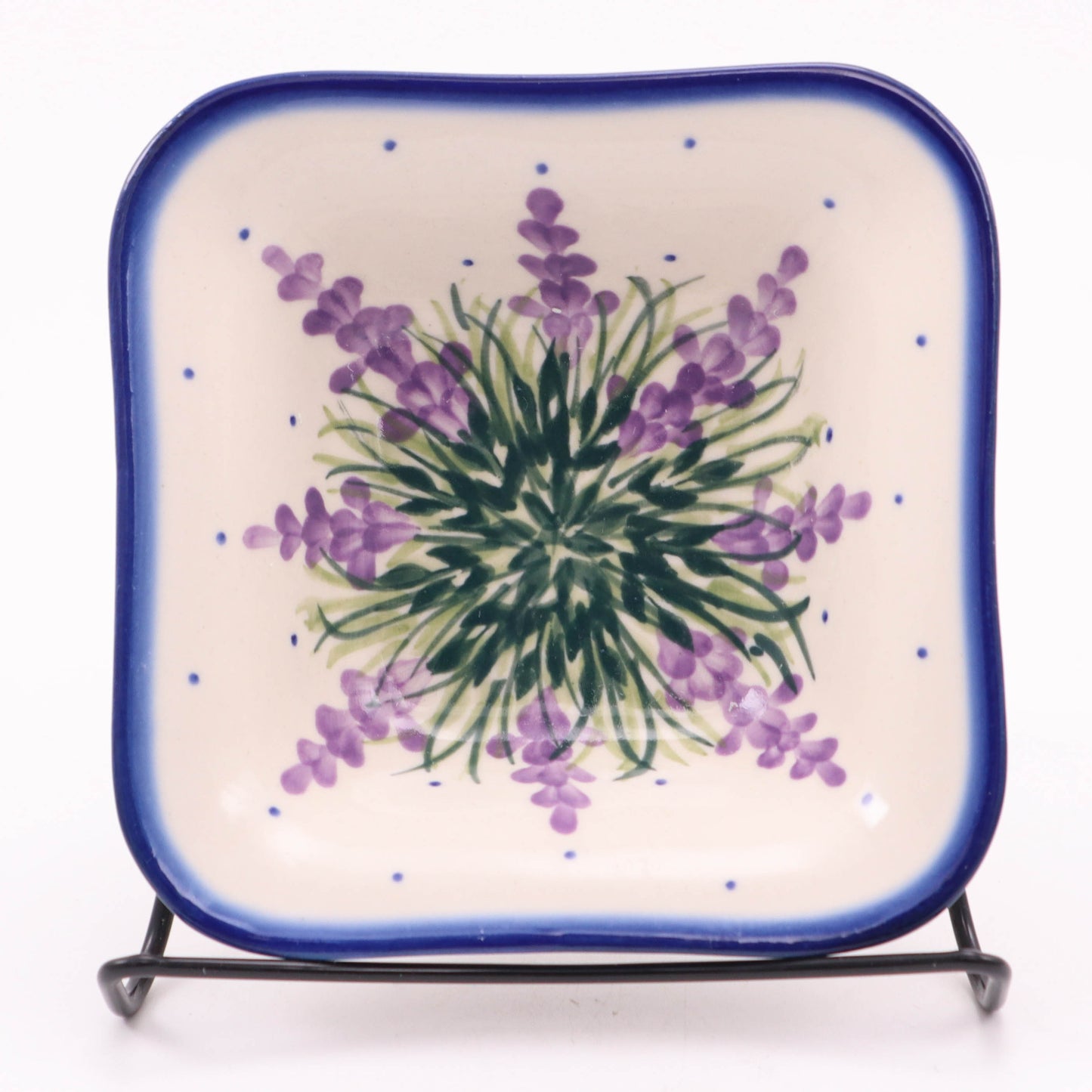 6" Square Bowl. Pattern: Lavender Dreams