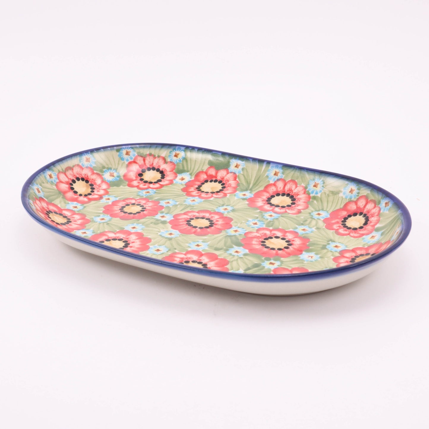 8.5"x13" Oval Serving Dish. Pattern: Flower Power
