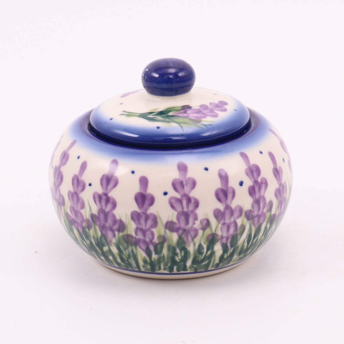 3.5" Jumbo Sugar Bowl. Pattern: Lavender Dreams