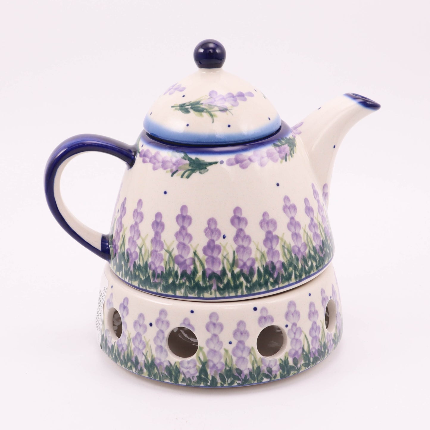 1L Bell Teapot with Warmer. Pattern: Lavender Dreams