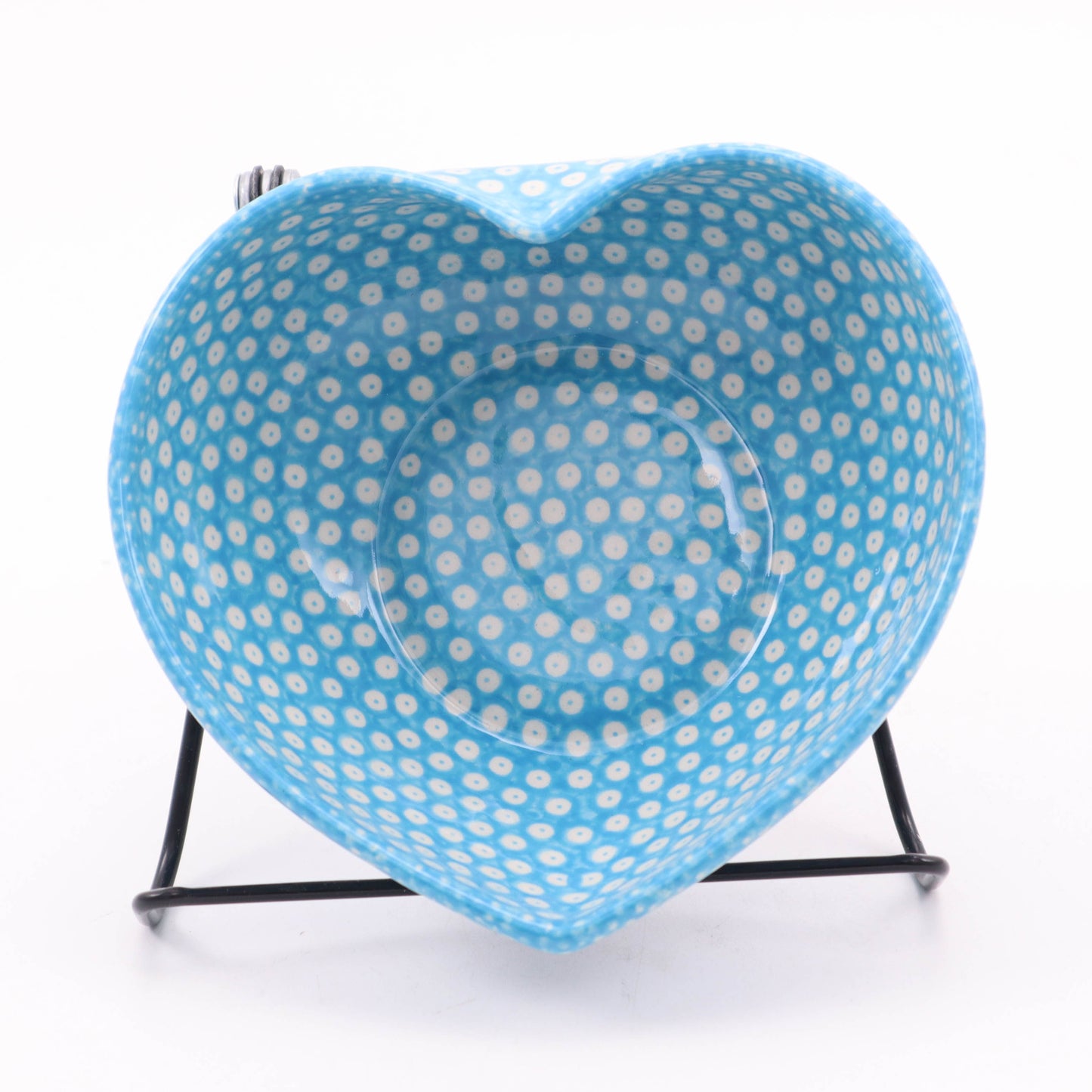 5"x6" Heart Bowl. Pattern: Aqua
