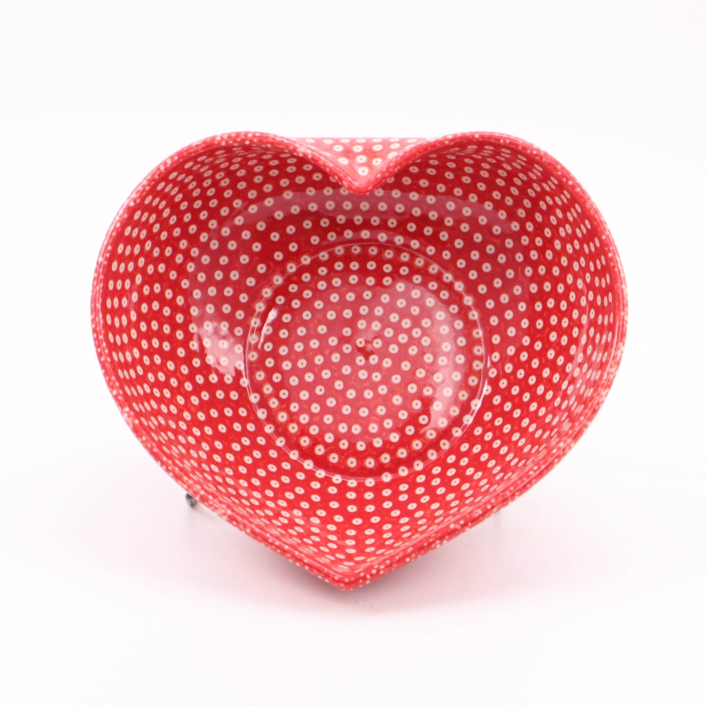 8"x8.5" Heart Bowl. Pattern: Ruby