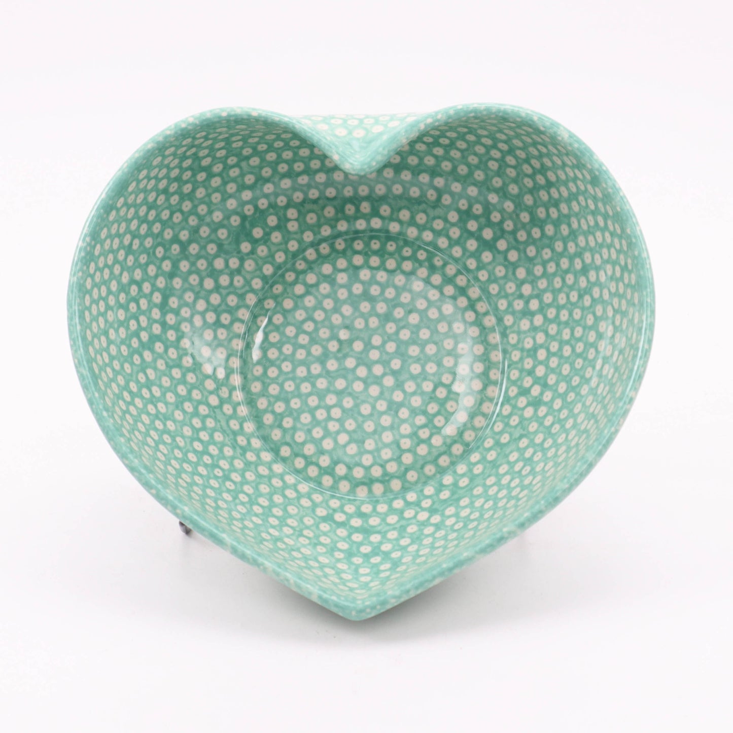 8"x8.5" Heart Bowl. Pattern: Mint