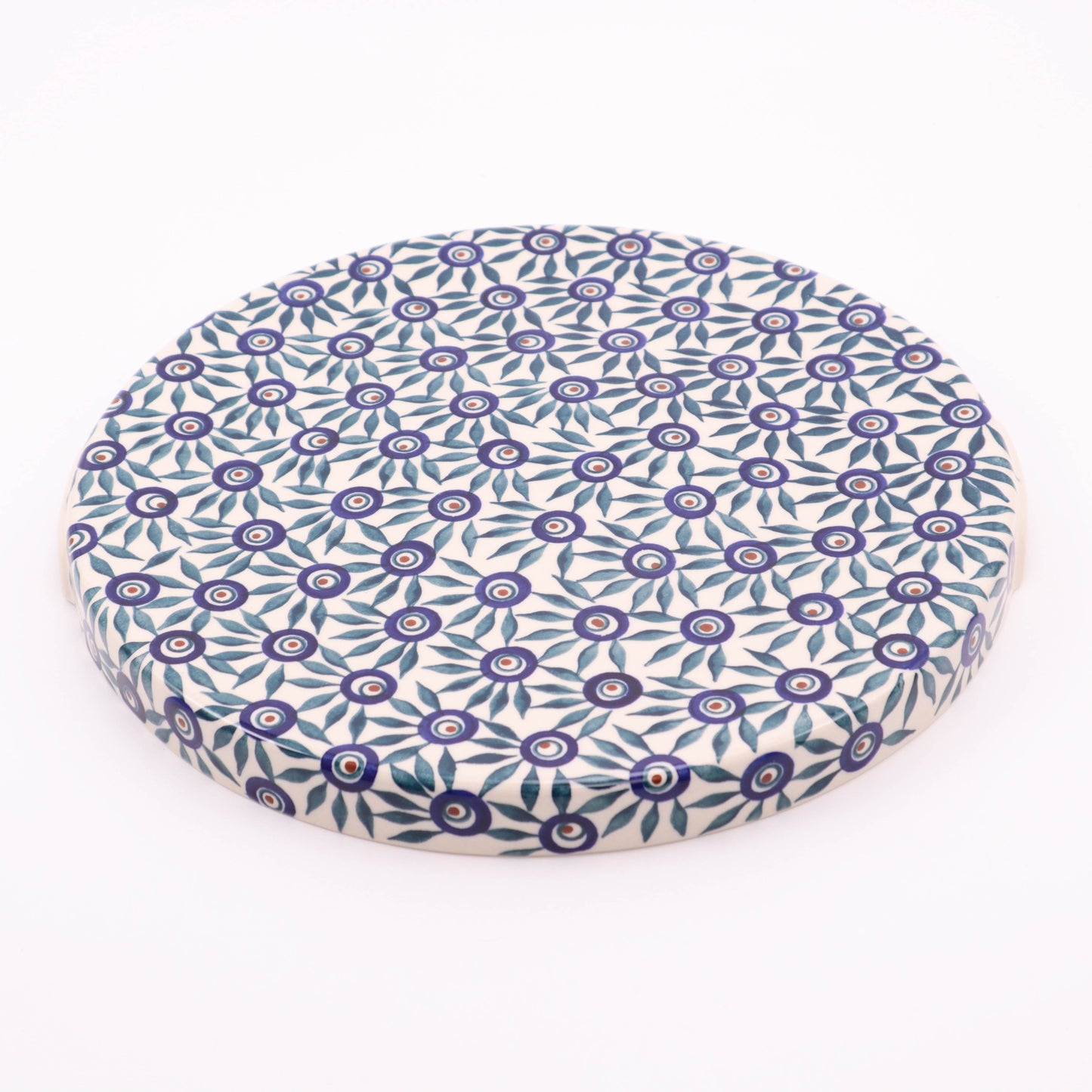 12.5" Cake Plate. Pattern: Modern Peacock