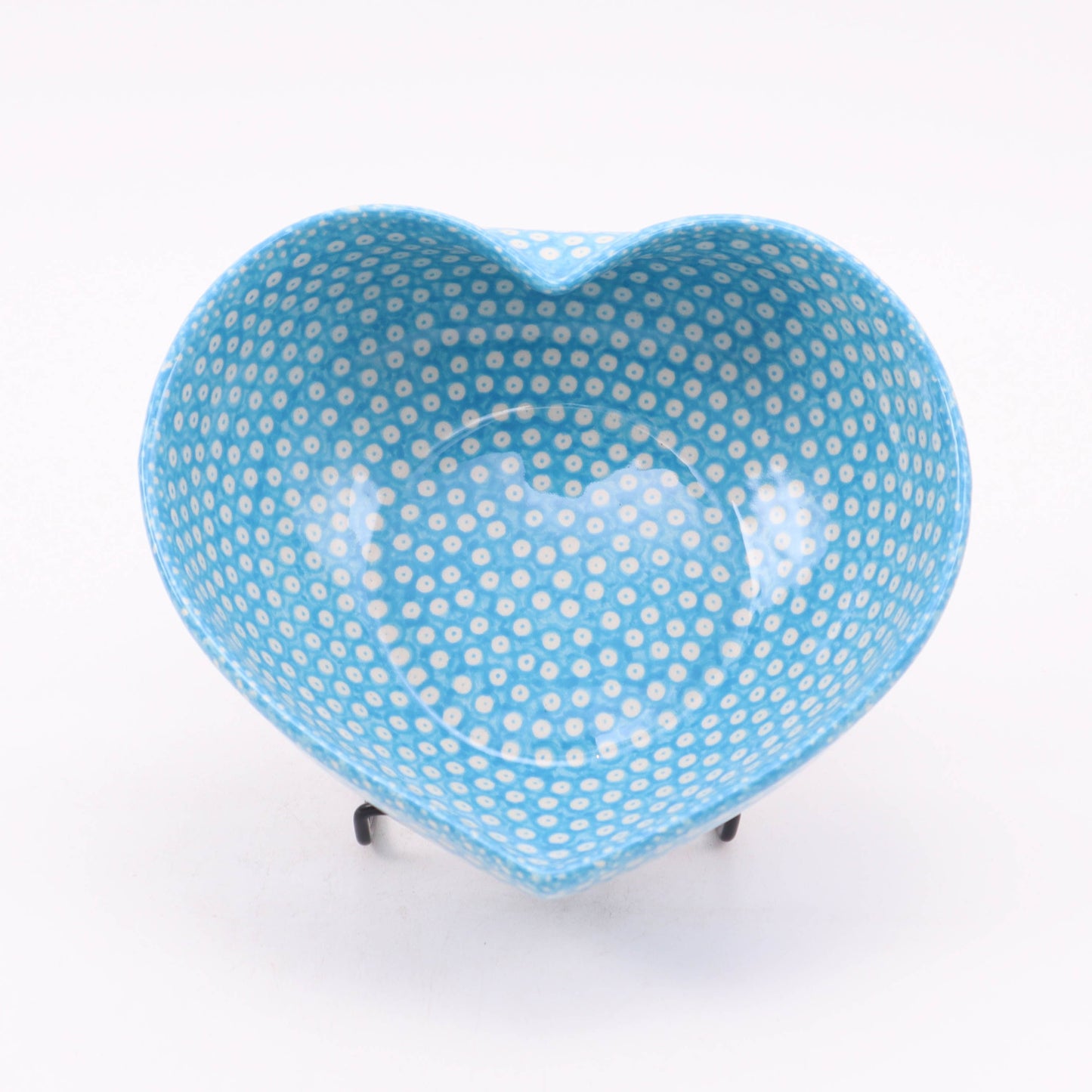 7"x6.5" Heart Bowl. Pattern: Aqua