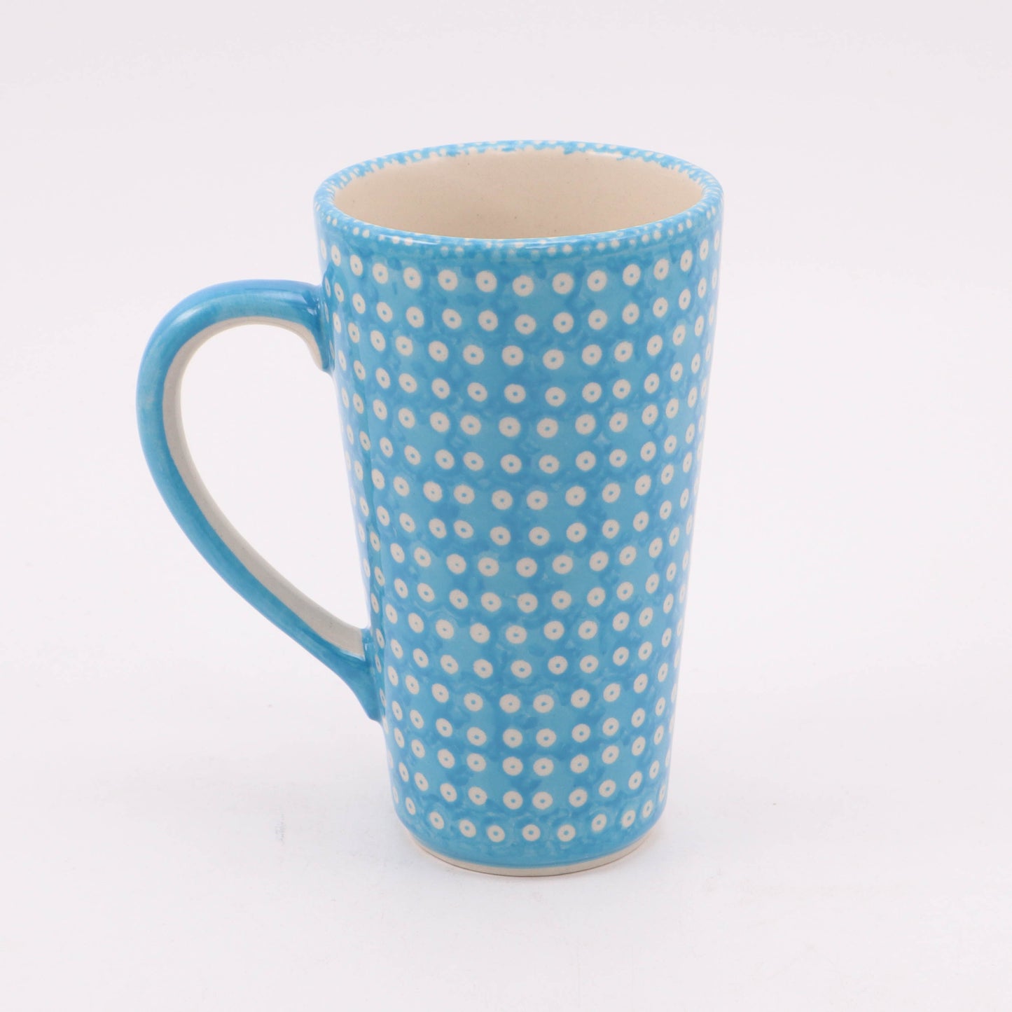 12oz Latte Mug. Pattern: Aqua