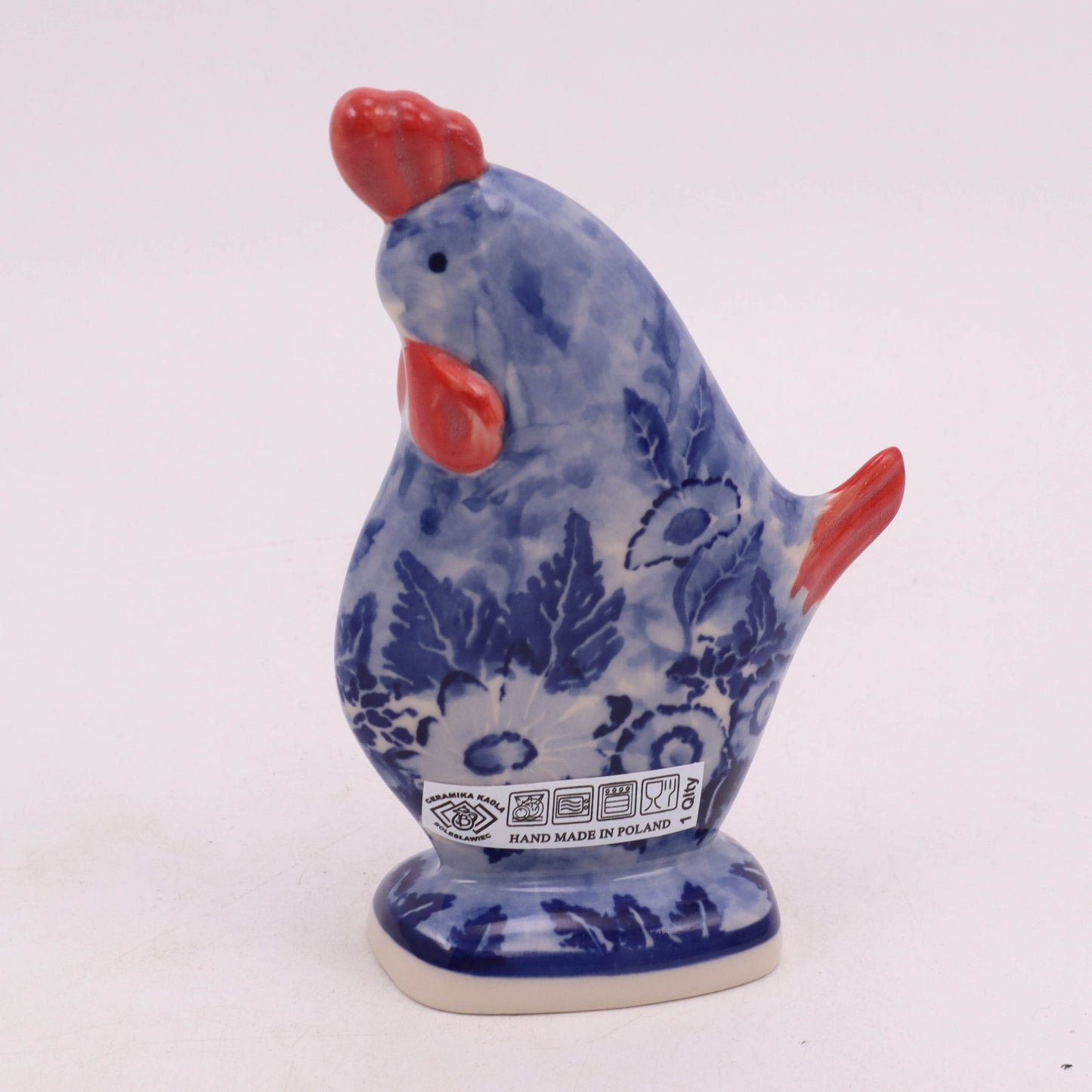 4"x6" Rooster Figurine. Pattern: Watercolor Blossoms Full