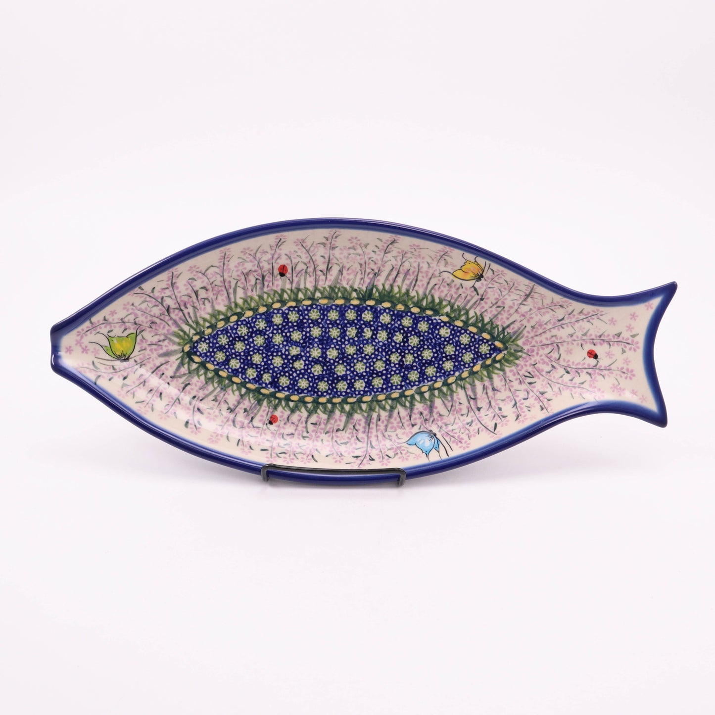 14"x7" Fish Platter. Pattern: Lavender Fields