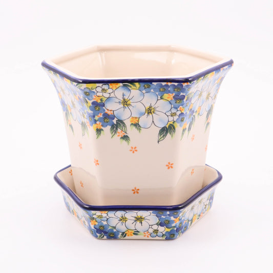 9" Hexagonal Flower Pot .Pattern: U88