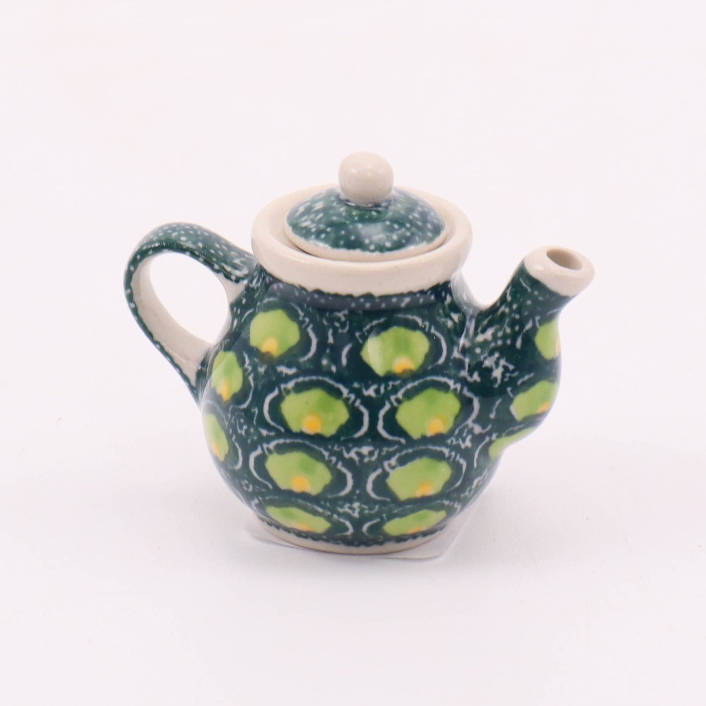 Mini Decorative Teapot. Pattern: Limelight