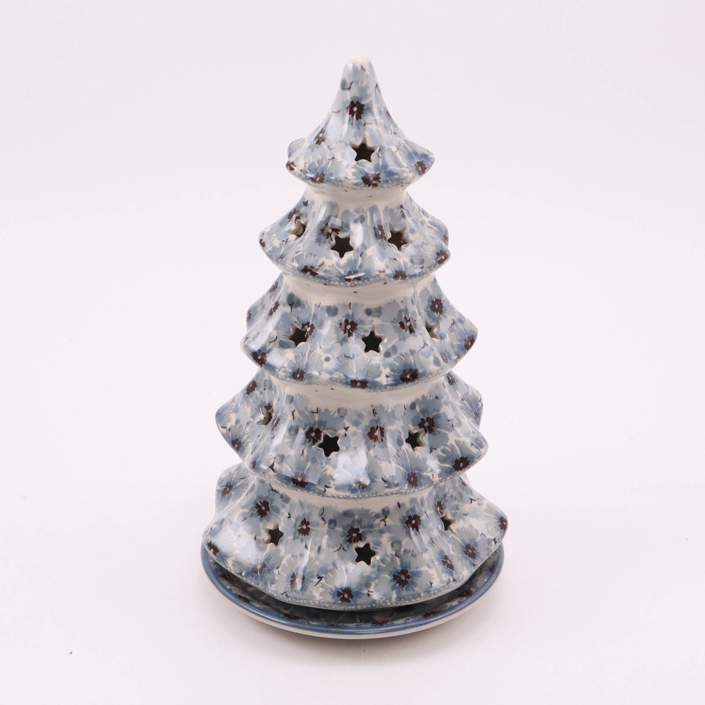 5.5"x10" Christmas Tree Luminary. Pattern: Midnight Chicory